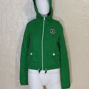 XS green Abercrombie & Fitch jacket drawstring